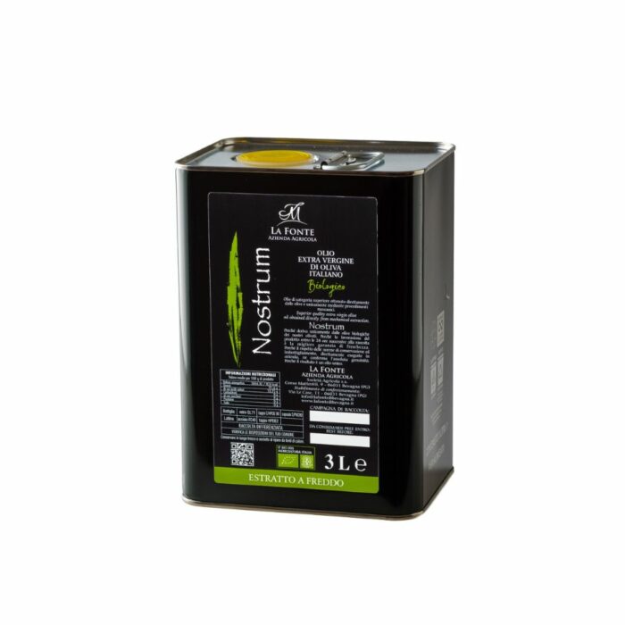 Olio extra vergine di oliva biologico "Nostrum" - lattina 3 L