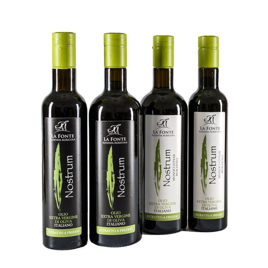 Olio extravergine di oliva biologico Nostrum - bottiglia 0,50 L - La  Fonte Azienda Agricola